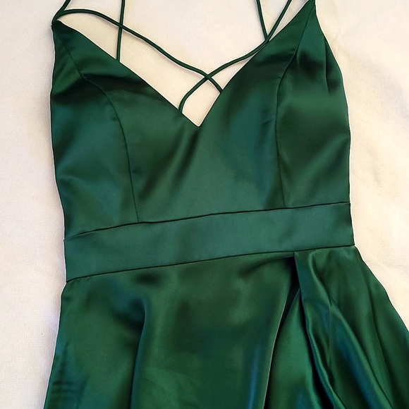 Leena For Mac Duggal Strappy Back Satin Gown. $338 - Picture 8 of 15